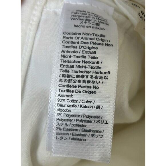 Madewell 10" High Rise Skinny Jeans Button Fly Raw Hem White K9112 Size 35P NEW - Picture 5 of 11